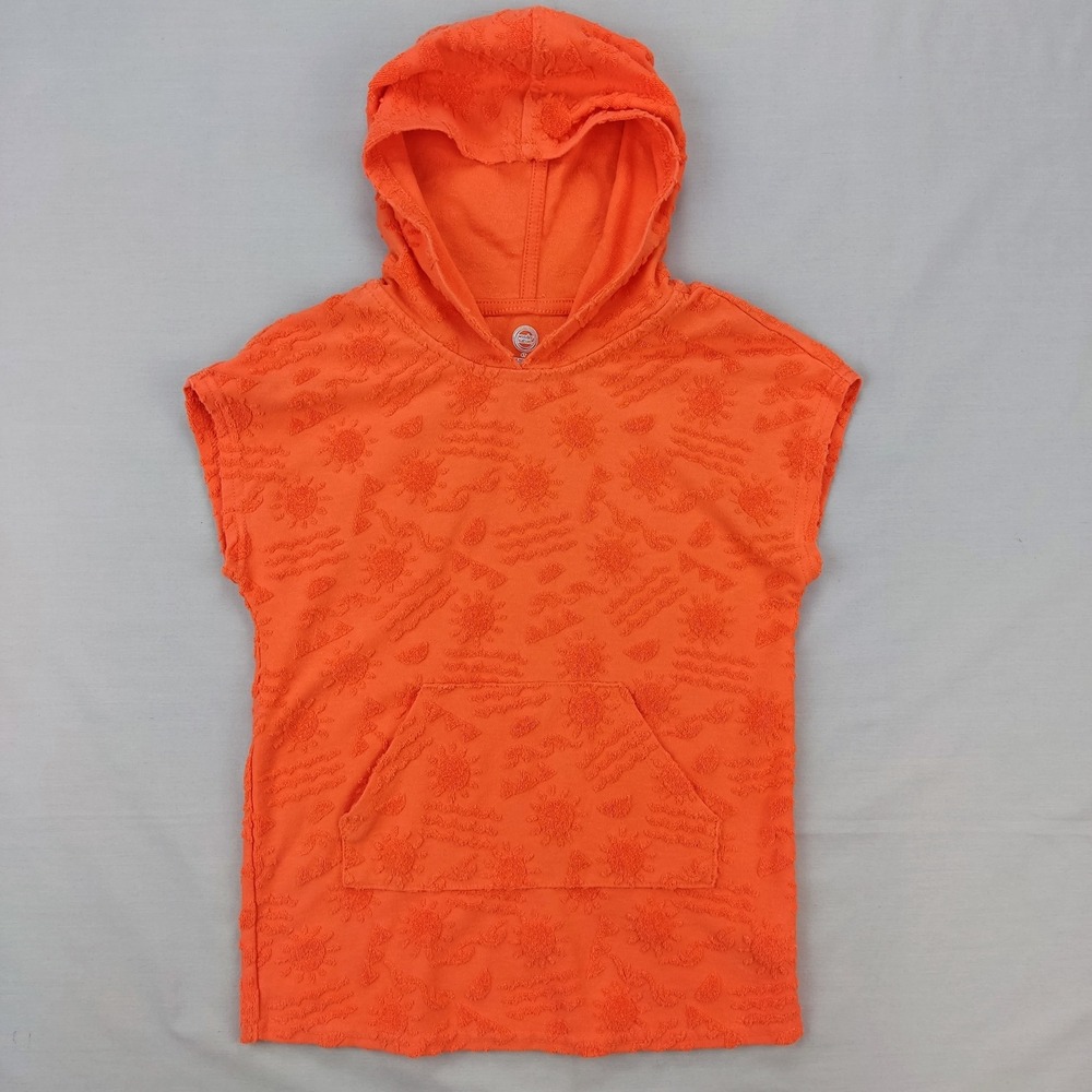 Wonder Nation Hoodie Unisex 4T Orange Terry Cloth Sun Pattern Sleeveless Coverup